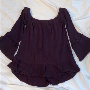 Plum flowy boho top